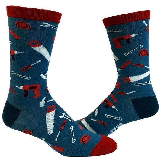 Men's Tools Socks Funny Fathers Day Handyman Hammer Screwdriver Graphic Novelty Footwear Funny Graphic Socks Comfortable Fitted Spandex Cotton