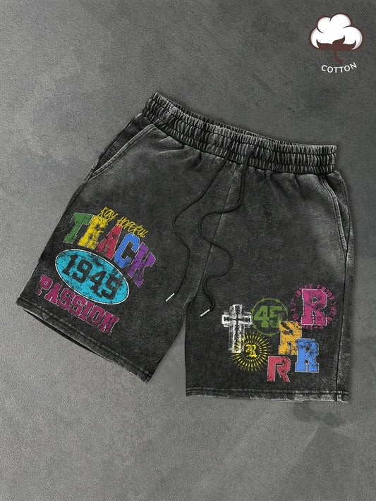 Men's Vintage Graphic Print Boxer Briefs, Casual Comfy Breathable Shorts for Daily Wear, Men's Underwear for Summer, Cotton