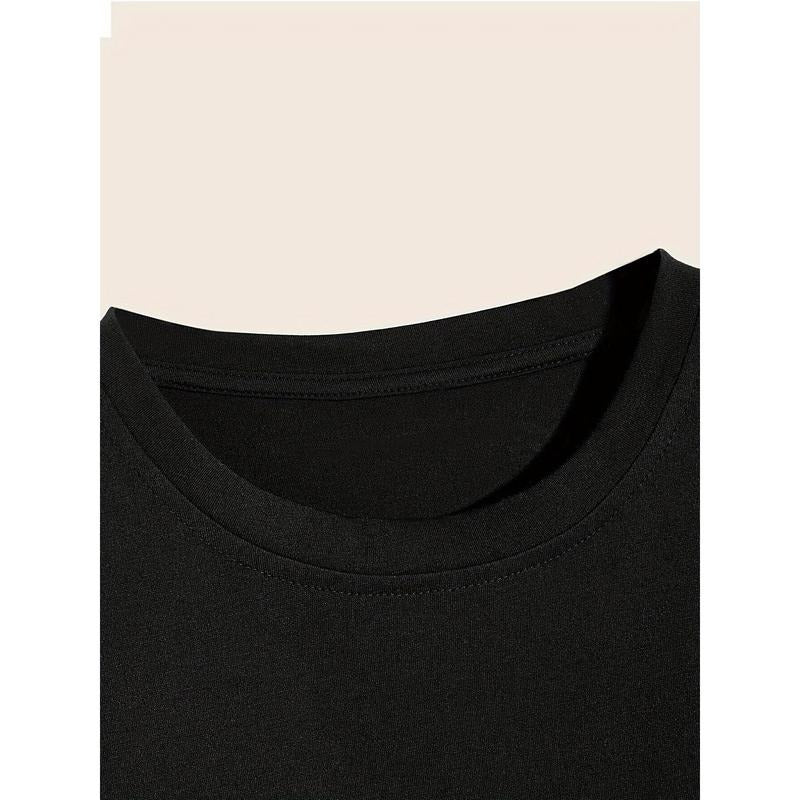 Men's casual short-sleeved T-shirt with crewneck and art print Made in USA