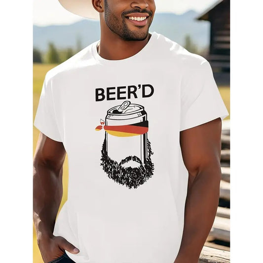 Men's stylish Casual print T-shirt - short sleeve, comfortable and stylish T-shirt top for everyday wear - ideal for men's wear Made in USA