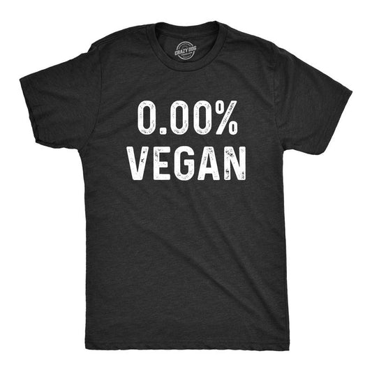 Mens 0% Vegan T Shirt Funny Cooking Meat Eater Tee Mens Funny T Shirts Cool Tees Soft Stylish Casual Menswear Funny Food Short Sleeve Novelty Tees for Guys Black
