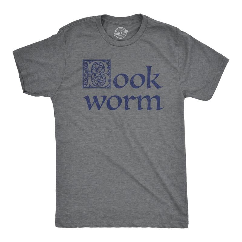 Mens Book Worm T Shirt Funny Literature Reading Lovers Tee For Guys Mens Funny T Shirts Cool Tees Soft Stylish Casual...