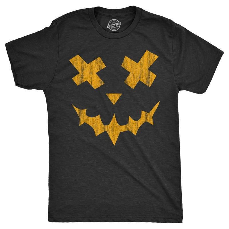 Mens Excellent Xavier Pumpkin T Shirt Funny Halloween Jack O Lantern Freaky Smile Tee For Guys Mens Funny T Shirts Cool Tees Soft Stylish Casual Menswear Halloween Apparel for Men Novelty Tees for Black - M