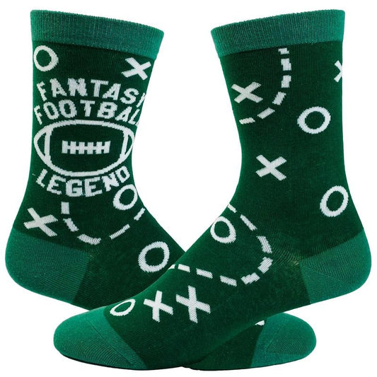 Mens Fantasy Football Legend Socks Funny Sarcastic Game Day Tailgate Gift for Dad Funny Graphic Socks Comfortable Fitted Spandex Cotton