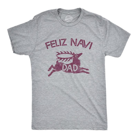 Mens Feliz Navidad T Shirt Funny Christmas Reindeer Father Tee Mens Funny T Shirts Cool Tees Soft Stylish Casual Menswear...