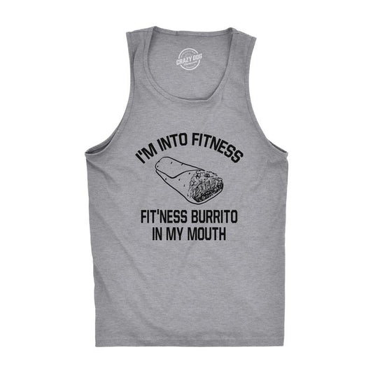 Mens Fitness Burrito Funny Gym Sarcasm Mens Humorous Novelty Tees Fitness Tank Top Funny Workout Shirt for Men with Plus...