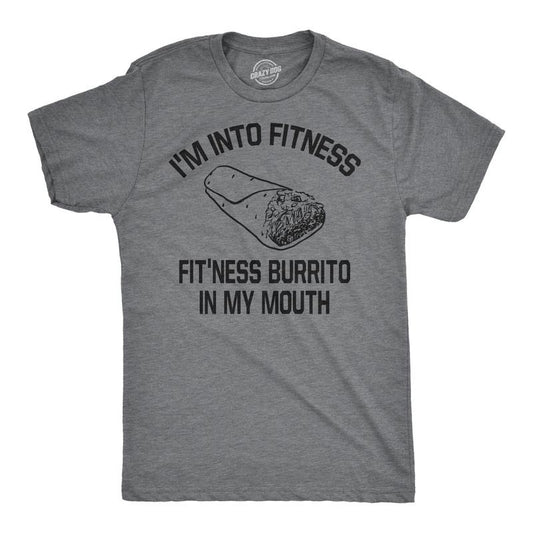 Mens Fitness Burrito Funny Gym T shirt Sarcasm Hilarious Workout Novelty Tees Mens Funny T Shirts Cool Tees Soft Stylish...