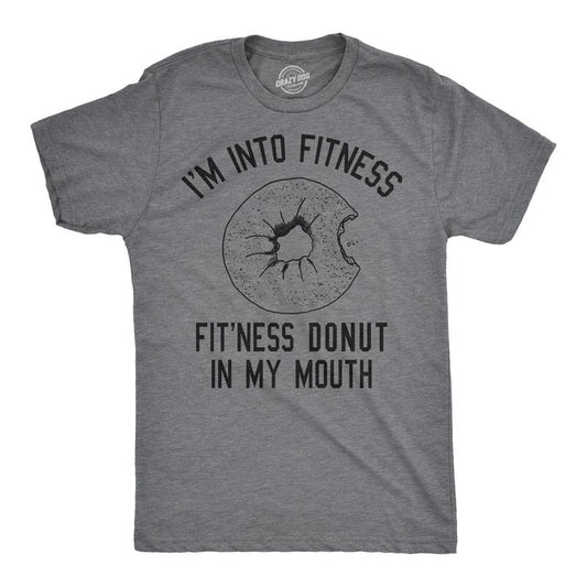 Mens Fitness Donut In My Mouth T shirt Funny Foodie Gift Sarcastic Tee for Guys Mens Funny T Shirts Cool Vintage Fashion...