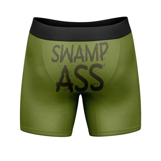 Mens Funny Boxers Swamp Ass Sarcastic Graphic Underwear for Men Funny Graphic Boxers Funny Funny Adult Humor  Mens Novelty Boxer Briefs Green -