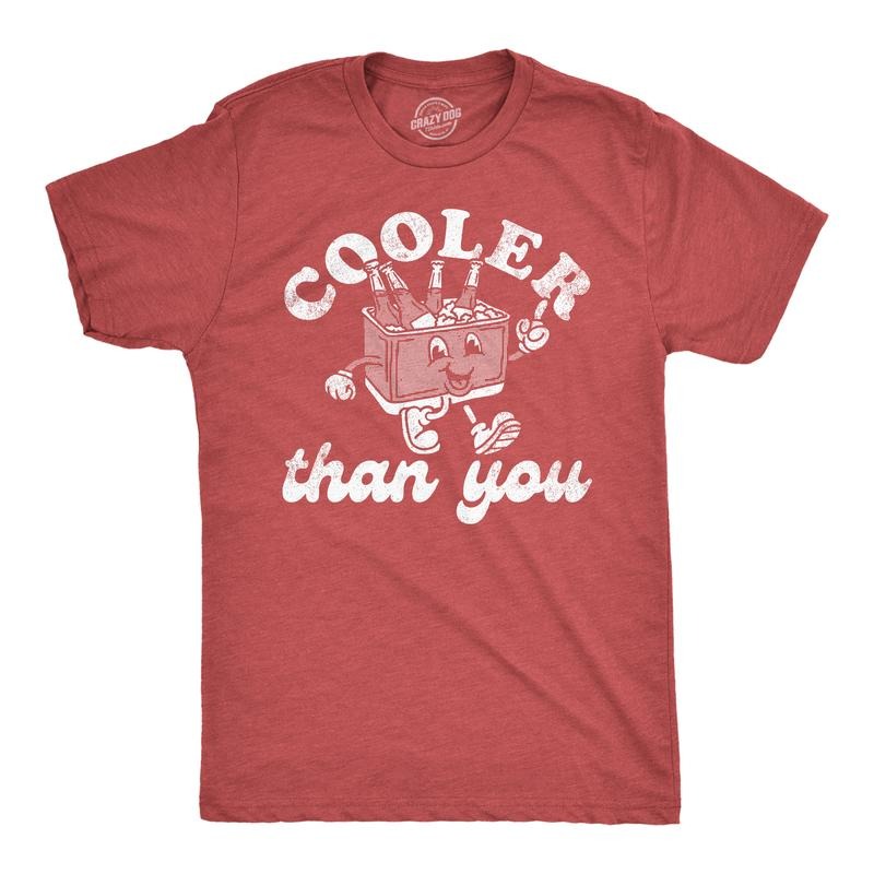 Mens Funny T Shirts Cooler Than You Sarcastic Food Cooler Graphic Tee For Men Mens Funny T Shirts Cool Tees Soft Stylish Casual Menswear Food Apparel for Men Funny Sarcastic Short Sleeve Novelty Tees Red -