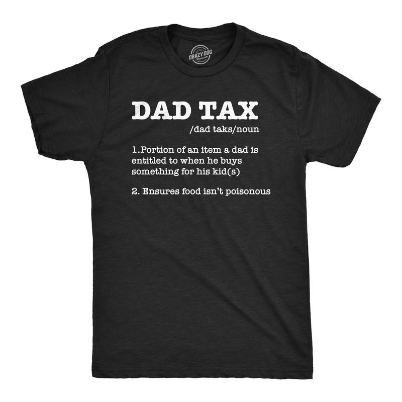 Mens Funny T Shirts Dad Tax Sarcastic Fathers Day Novelty Tee for Men Mens Funny T Shirts Cool Tees Soft Stylish Casual Menswear Dad Black -