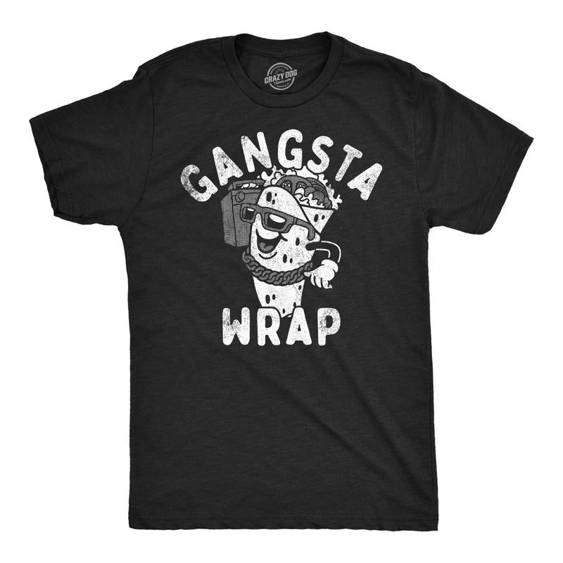 Mens Funny T Shirts Gangsta Wrap Sarcastic Food Graphic Tee For Men Mens Funny T Shirts Cool Tees Soft Stylish Casual...