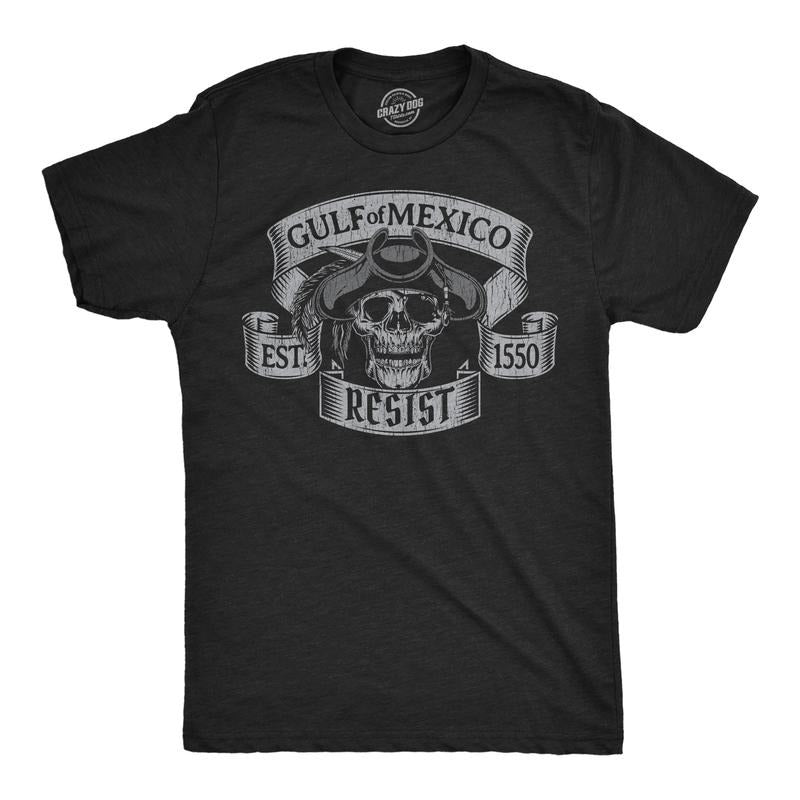 Mens Funny T Shirts Gulf Of Mexico Resist Sarcastic Political Graphic Novelty Tee For Men Mens Funny T Shirts Cool Tees...