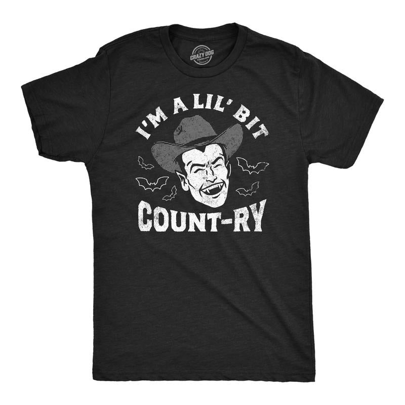 Mens Funny T Shirts Im A Lil Bit Count Ry Sarcastic Halloween Vampire Graphic Tee For Men Mens Funny T Shirts Cool Tees Soft Stylish Casual Menswear Halloween Apparel for Men Funny Sarcastic Short Black -