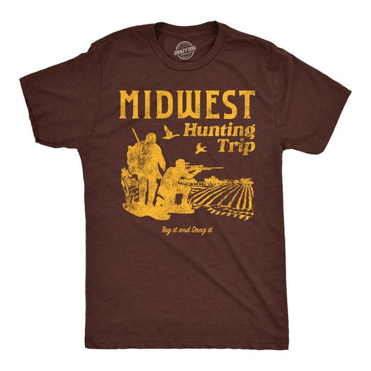 Mens Funny T Shirts Midwest Hunting Trip Sarcastic Hunters Graphic Novelty Tee For Men Mens Funny T Shirts Cool Tees Soft...