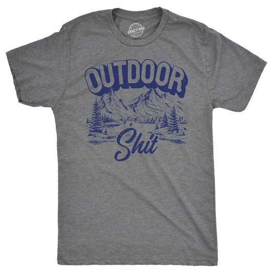 Mens Funny T Shirts Outdoor Shit Sarcastic Camping Hiking Graphic Novelty Tee For Men Mens Funny T Shirts Cool Tees Soft Stylish Casual Menswear Funny Camping Short Sleeve Novelty Tees for Guys Dark Grey