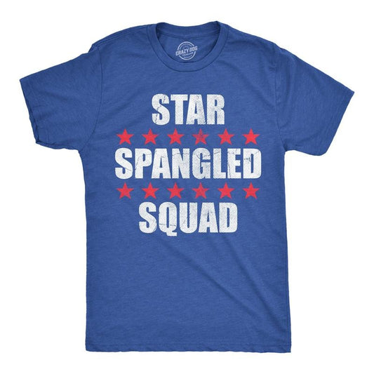 Mens Funny T Shirts Star Spangled Squad Sarcastic Fourth Of July Graphic Novelty Tee For Men Mens Funny T Shirts Cool Tees Soft Stylish Casual Menswear Patriotic Apparel for Men Funny Sarcastic Short Royal -