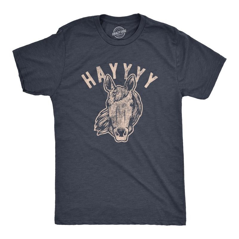 Mens Hayyy T Shirt Funny Hay Is For Horses Hello Sarcastic Hilarious Graphic Novelty Tee Mens Funny T Shirts Cool Tees...