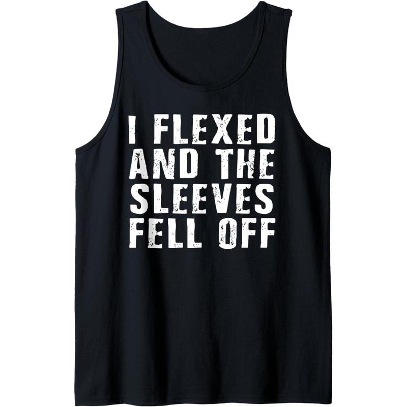 Mens I Flexed and The Sleeves Fell Off Funny Sleeve Tank Top Made in USA T-Shirts, Hoodie, Sweatshirt | WearSparks.com