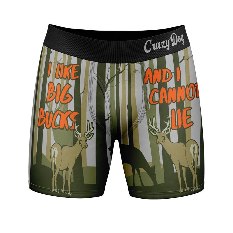 Mens I Like Big Bucks and I Cannot Lie Boxers Funny Deer Hunting Lyric Joke Novelty Underwear for Guys Funny Graphic Boxers Dad Joke  Funny Hunting  Mens Novelty Boxer Briefs Big Bucks