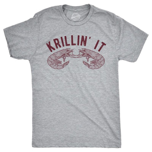 Mens Krillin It T Shirt Funny Small Sea Creature Krill Joke Tee For Guys Mens Funny T Shirts Cool Tees Soft Stylish...