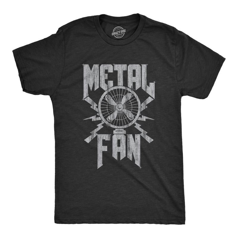 Mens Metal Fan T Shirt Funny Sarcastic Air Blowing Fan Graphic Novelty Music Tee for Guys Mens Funny T Shirts Cool Tees...