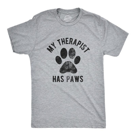 Mens My Therapist Has Paws T Shirt Funny Pet Puppy Animal Lover Dog Novelty Graphic Tee Mens Funny T Shirts Cool Tees...