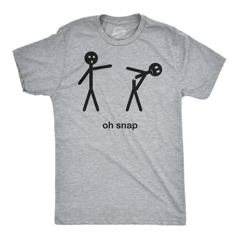 Mens Oh Snap Funny Stick Figure Hilarious Sarcastic Adult Humor Sarcasm T shirt Mens Funny T Shirts Cool Tees Soft...