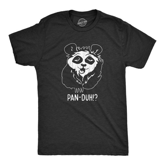Mens Pan Duh T Shirt Funny Silly Panda Bear Dumb Obvious Joke Tee For Guys Mens Funny T Shirts Cool Tees Soft Stylish...
