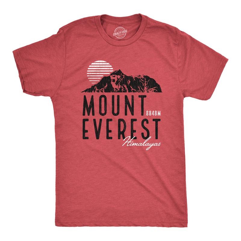 Mens Retro Mount Everest T Shirt Funny Camping Saying Vintage Mountain Graphic Novelty Tee Mens Funny T Shirts Cool Tees...
