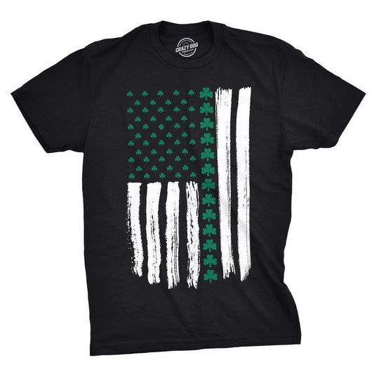 Mens Shamrock USA Flag T Shirt Cute Irish American Tee for Guys Mens Funny T Shirts Cool Tees Soft Stylish Casual...
