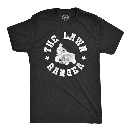 Mens The Lawn Ranger T Shirt Funny Dad Yard Cutting Grass Tee Mens Funny T Shirts Cool Tees Soft Stylish Casual Menswear Dad Joke Apparel for Men Novelty Tees for Guys Black -