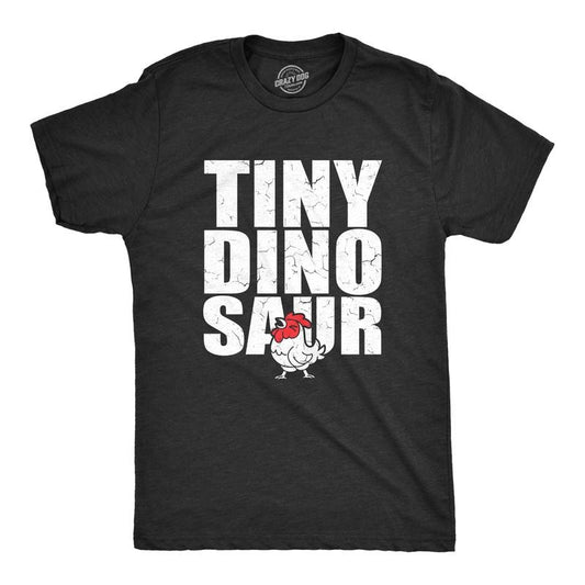 Mens Tiny Dinosaur T Shirt Funny Small Chicken Rooster Joke Tee For Guys Mens Funny T Shirts Cool Tees Soft Stylish Casual Menswear Funny Animal Short Sleeve Novelty Tees for Guys Black -