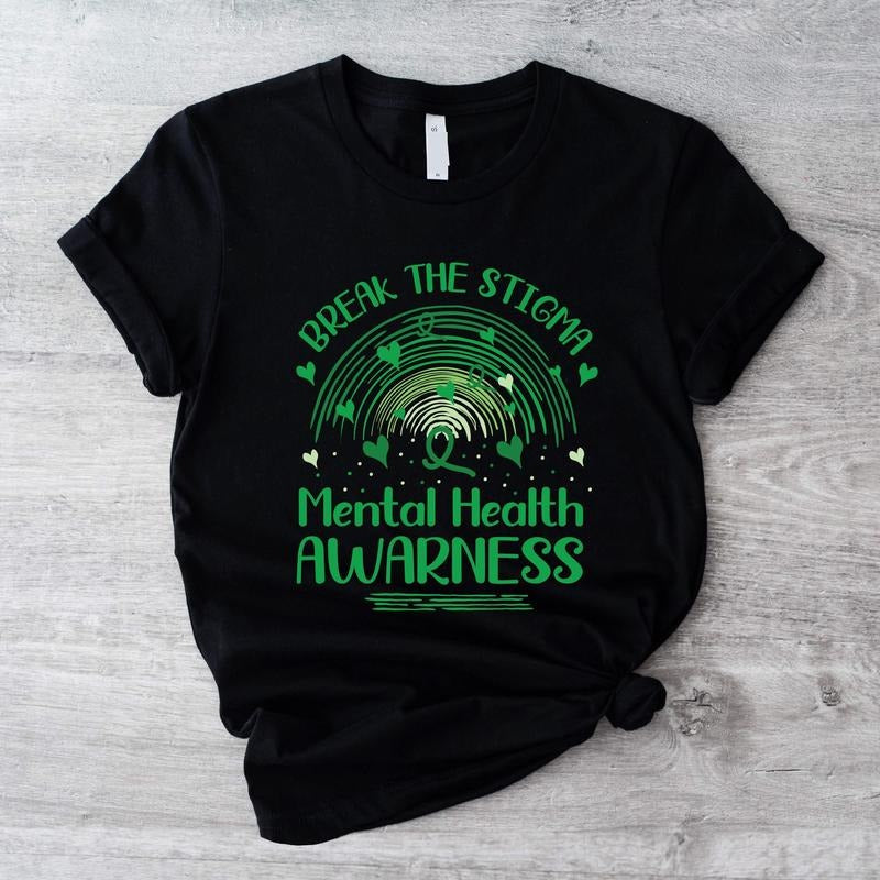 Mental Health Awareness Shirt, Green Ribbon Support Tee, Depression Survivor Gift Shirt, Cancer Warrior T-shirt, Therapy...