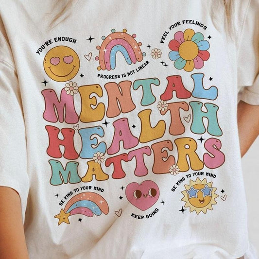 Mental Health Matters Comfort Color Shirt, School Psychologist Shirt, Teacher Shirt, Shirt For Teacher, Women Tops, Gifts For Teacher, Mental Health Awareness, Women Mental Health, Cute Tee For Women, Mental Health Shirts Casual Comfortable Clothing
