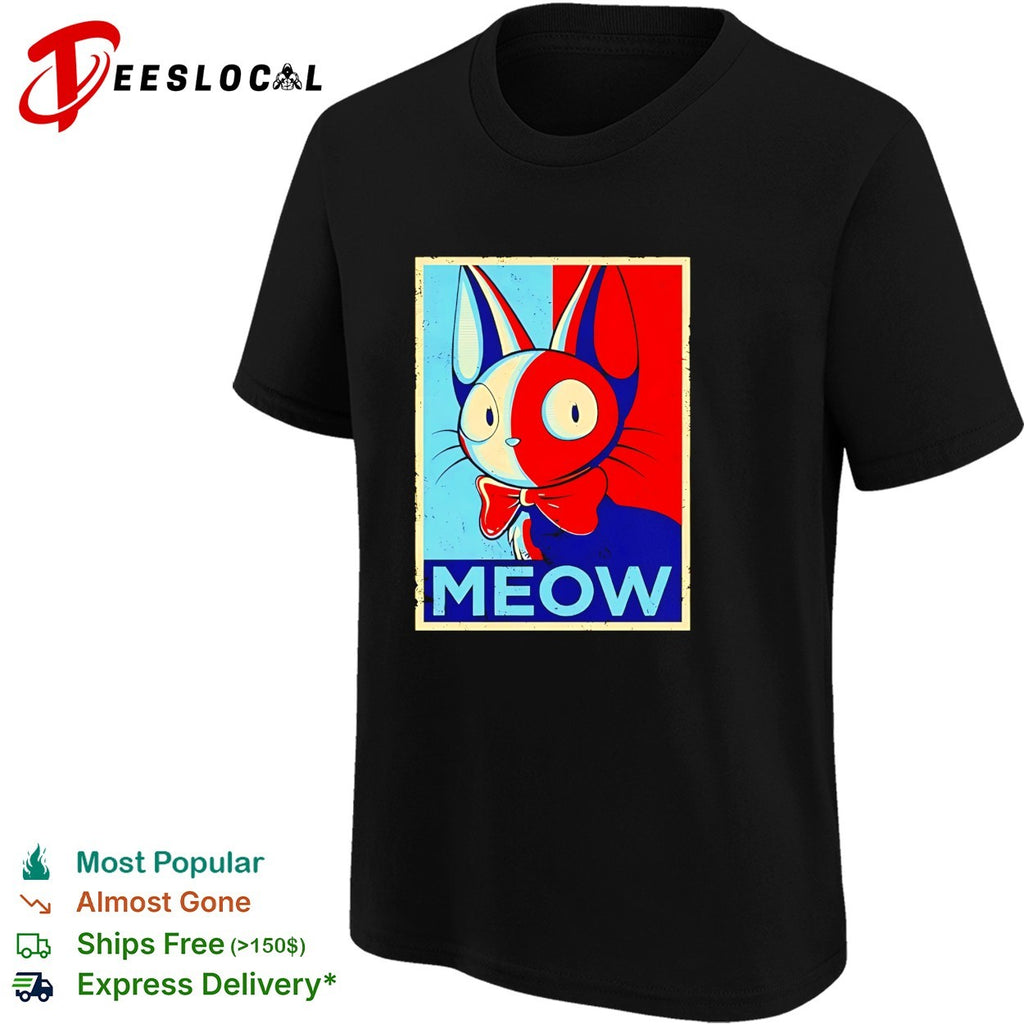 Meow poster cat bow tie shirt