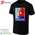 Meow poster cat bow tie shirt