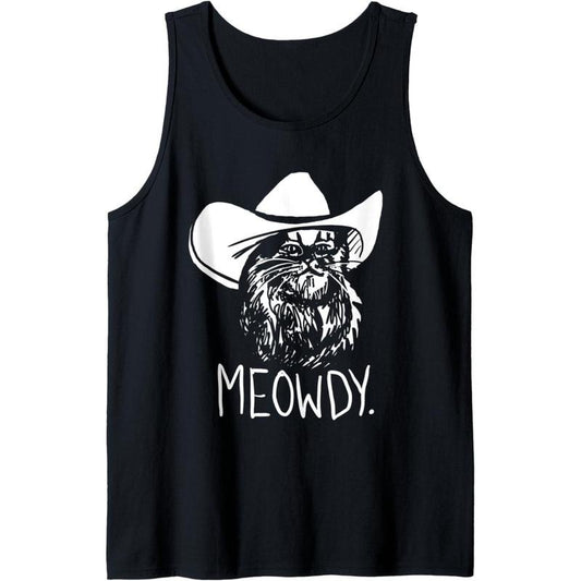 Meowdy Texas Cat Meme Tank Top Made in USA