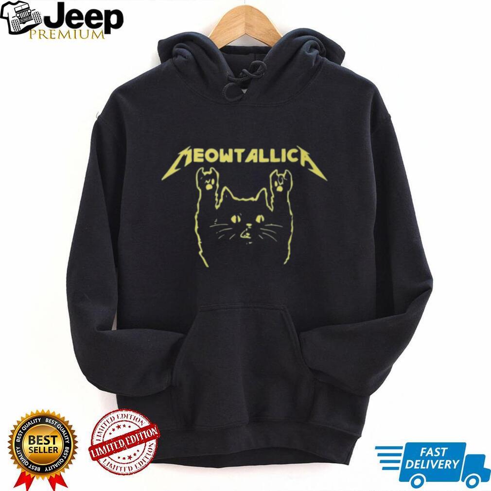 Meowtallica Heavy Metal Cat Logo Music Band Graphic T Shirt