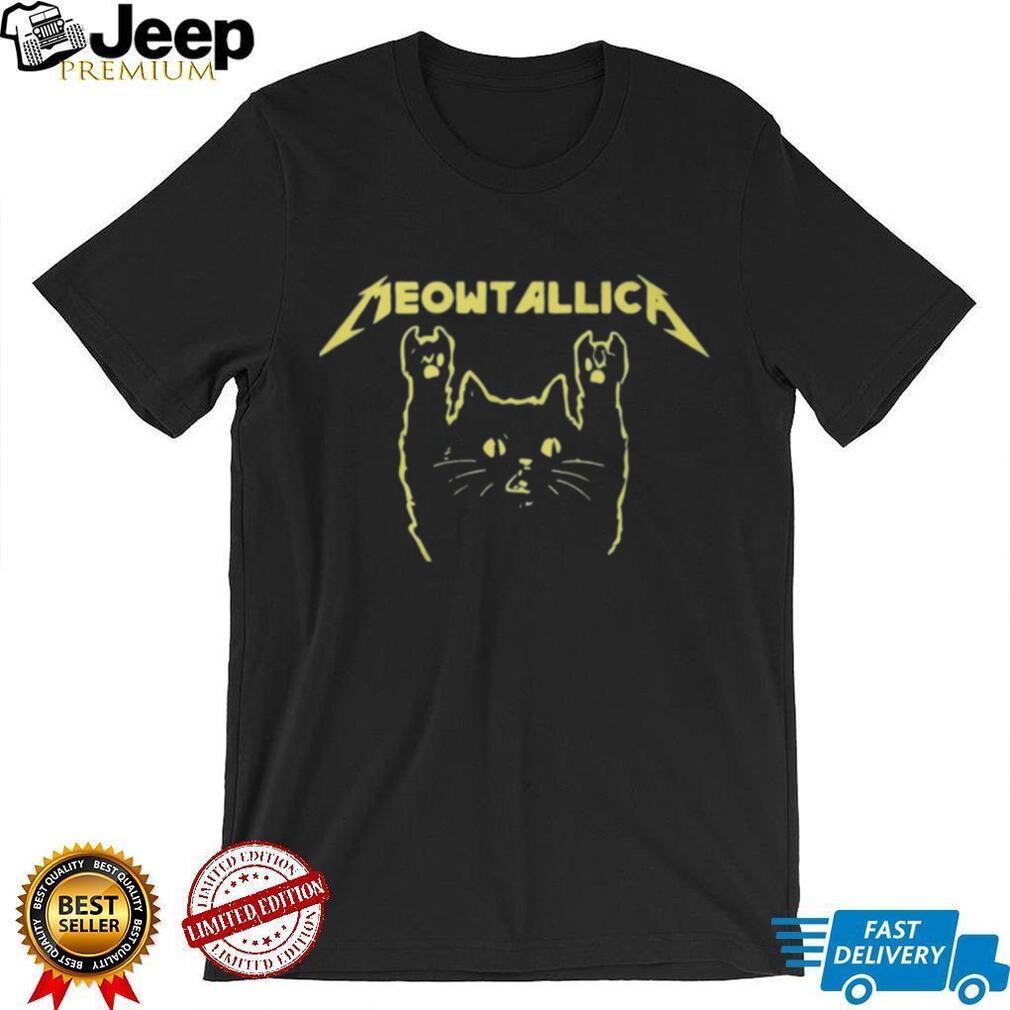Meowtallica Heavy Metal Cat Logo Music Band Graphic T Shirt