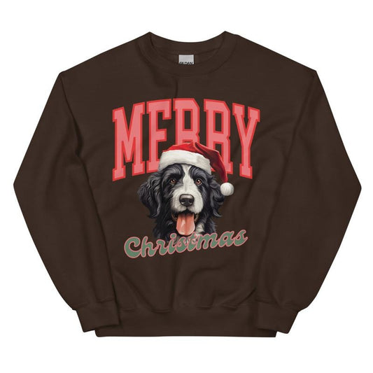Merry Christmas Bernedoodle Sweatshirt, Christmas Dog, Festive Holiday Crewneck, Custom Sweatshirt