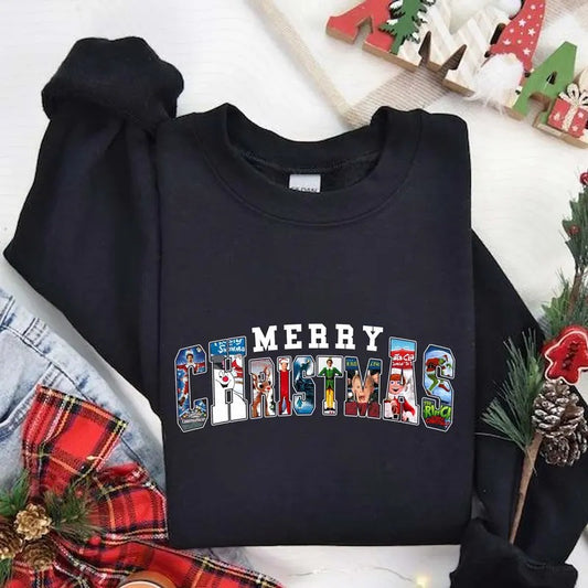 Merry Christmas Crewneck, Movie Xmas Crewneck, Christmas Character Crewneck, Christmas Movie Crewneck, Funny Christmas Crewneck Christmas Gift Idea 2024, Gift For Him, Gift For Her