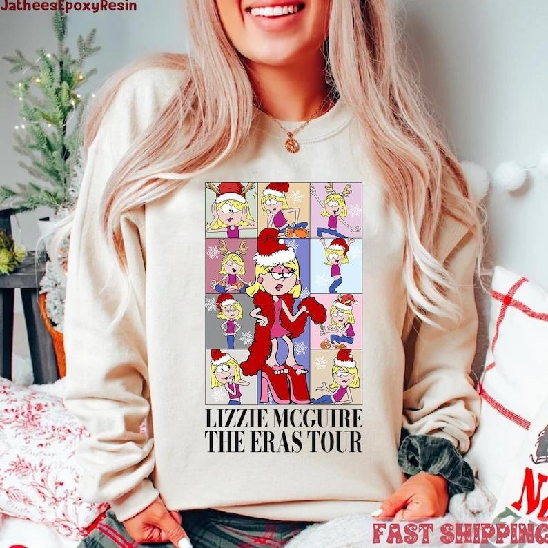 Merry Christmas Lizze McGuire The Eras Tour Sweatshirt Lizzie McGuire Christmas Sweatshirt, Merry Christmas 2024 Sweatshirt