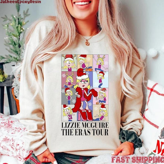 Merry Christmas Lizze McGuire The Eras Tour Sweatshirt Lizzie McGuire Christmas Sweatshirt, Merry Christmas 2024 Sweatshirt