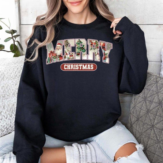 Merry Christmas Santa Sweatshirt, Women Christmas Shirt, Santa Claus Christmas Shirt, Christmas Season Sweatshirt, Holiday Shirt