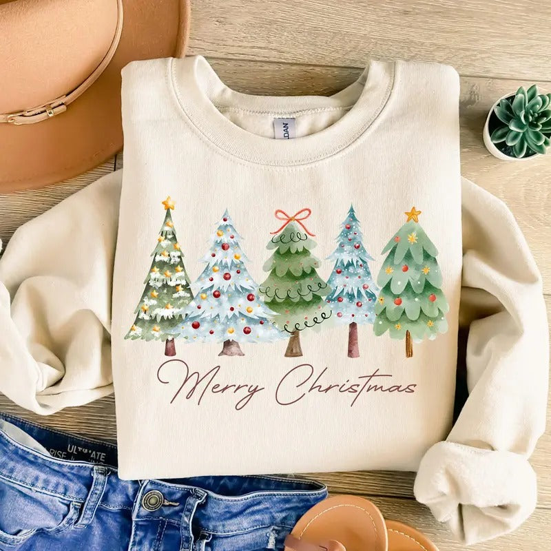 Merry Christmas Shirt, Christmas Tree Shirt, Vintage Christmas Shirt, Classic Christmas Shirt, Tis the Season Shirt, Xmas Holiday, Merry and Bright
