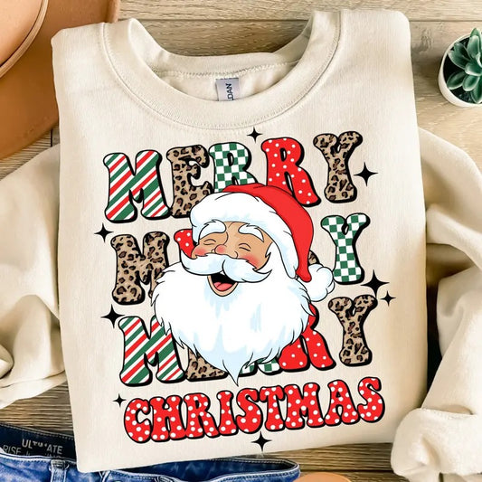 Merry Christmas Shirt, Santa Claus T-Shirt, Holiday Christmas Sweatshirt, Santa Christmas Clothing, Unisex Classic Cotton