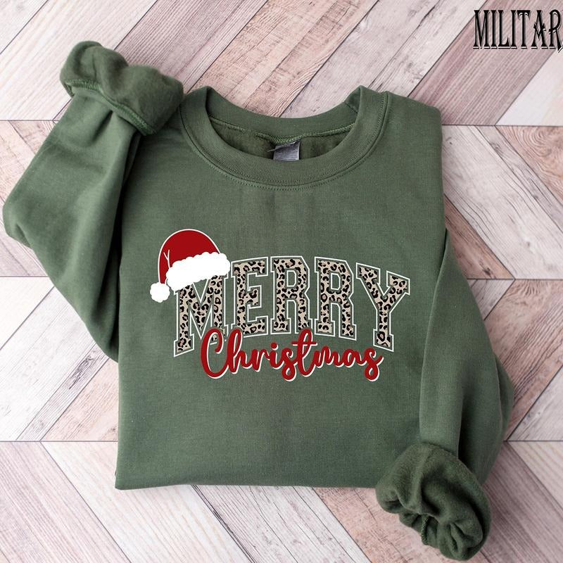 Merry Christmas Sweatshirt, Christmas Shirts, Cute Winter Sweater, Christmas Shirt for Women, Christmas Crewneck Sweatshirt, Holiday Sweaterstyle{n002}2