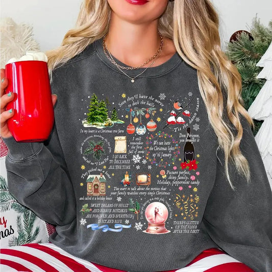 Merry Christmas Sweatshirt, Christmas Song Lyrics Sweatshirt, Cute Christmas Shirt, Retro Xmas Sweater, Fan Christmas Gift Shirt, Retro Christmas Sweatshirt, Holiday Sweatshirt, Christmas Song Shirt
