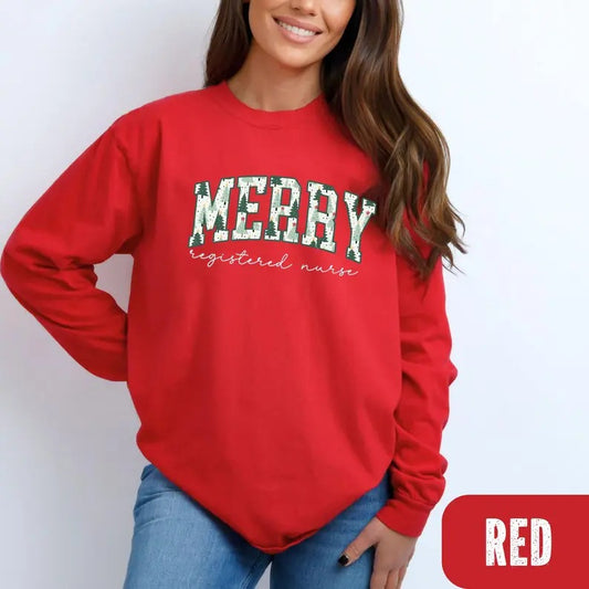 Merry Registered Nurse Shirt, Registered Nurse Christmas Shirt, Registered Nurse Holiday Shirt, Registered Nurse Christmas Gift, Gift For Him, Gift For Her
